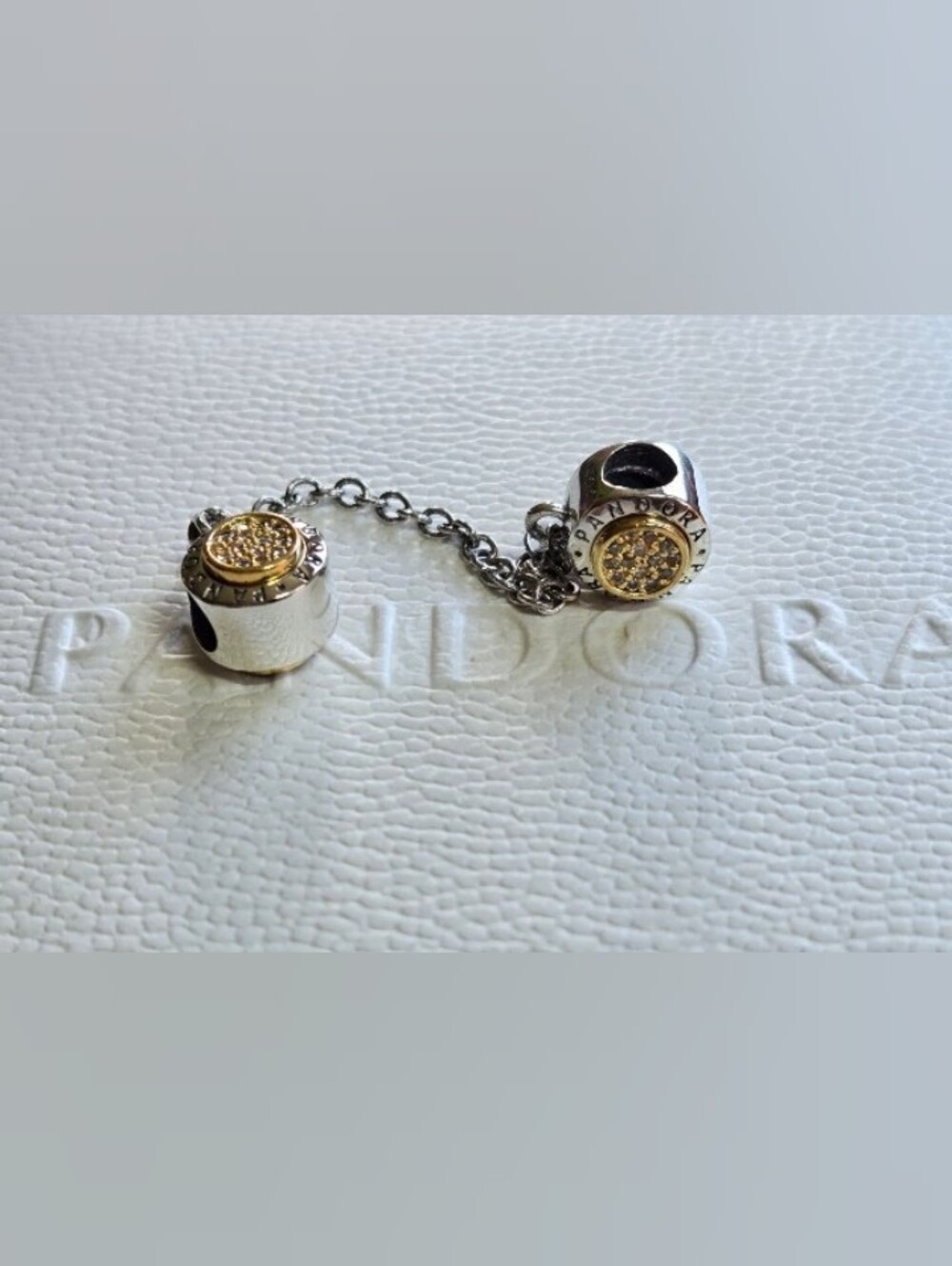 Pandora Authentic Sterling Silver Gold Safety Chain